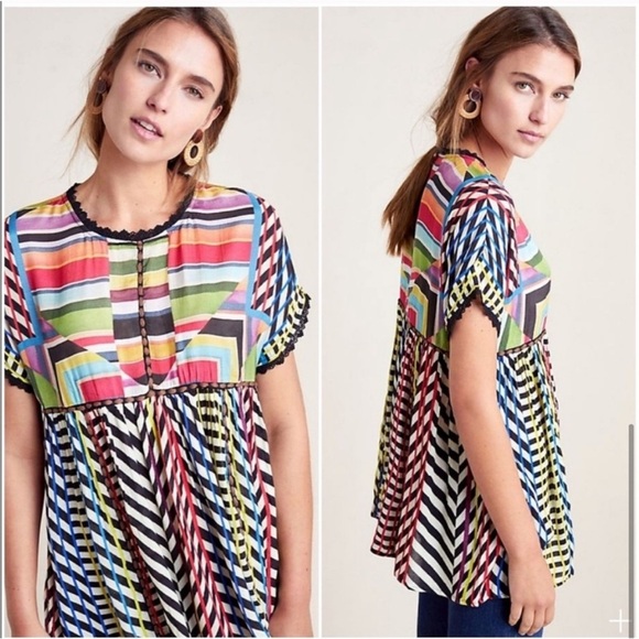 Anthropologie Tops - Conditions Apply Short-Sleeve Tunic Blouse. Size M.